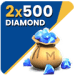 2x 500 Diamonds (1000 Diamonds) (MY)